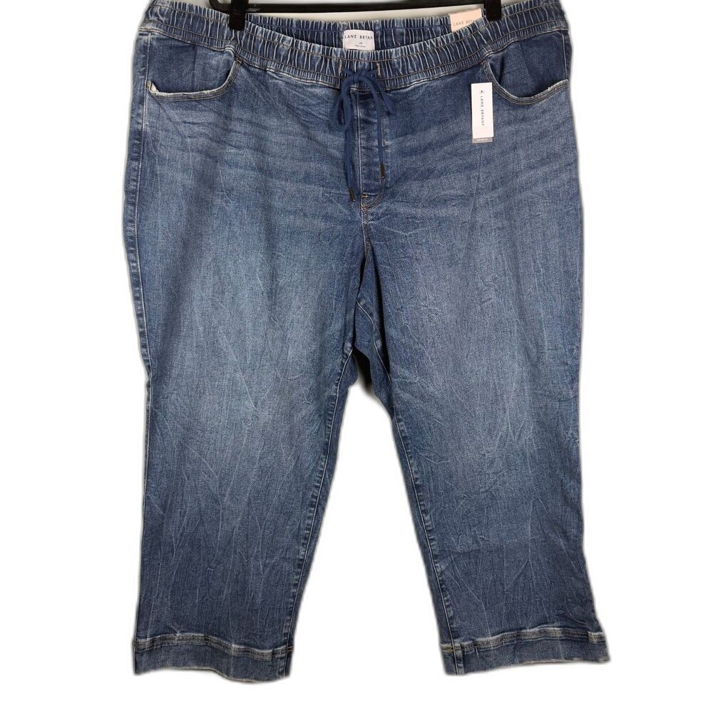 Lane Bryant Flex Magic Jeans 28P Relaxed Straight High Rise Pull On NWT